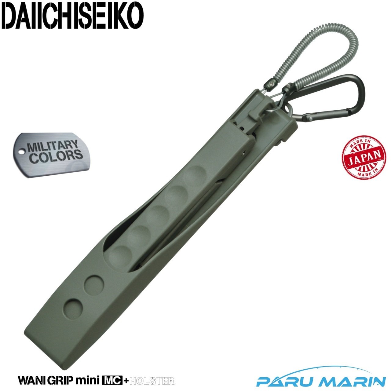 Daiichiseiko Wani Grip MC Mini Balık Maşası 21 cm + Taşıma Kılıfı Foliage Green