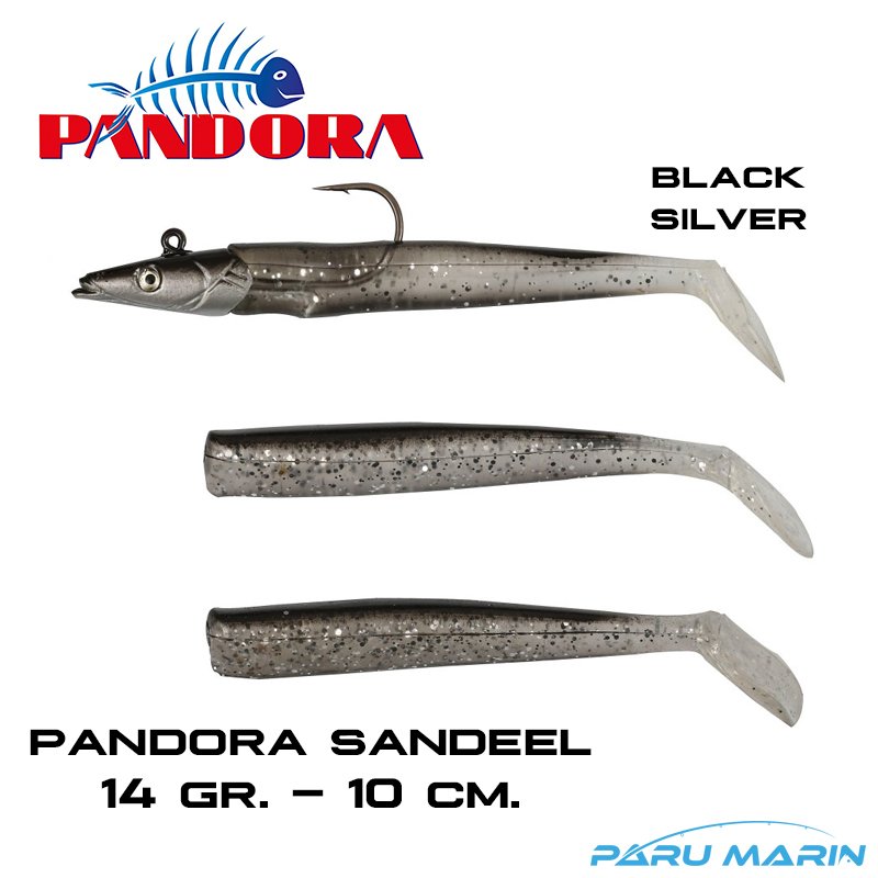 Pandora Sandel 10 cm. 14 gr. Black Silver Silikon Yem