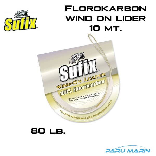 Sufix 10 metre Florokarbon Wind On Lider Misina 80 Lb.