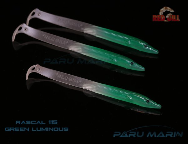 Red Gill Rascal 115mm Silikon Balık Green Luminous