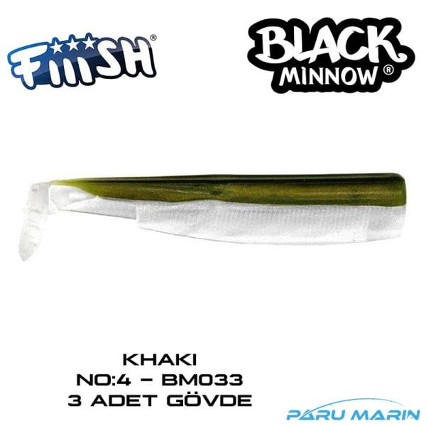 Fiiish BM140/4 BM033 3 Adet Gövde Khaki Silikon Yem