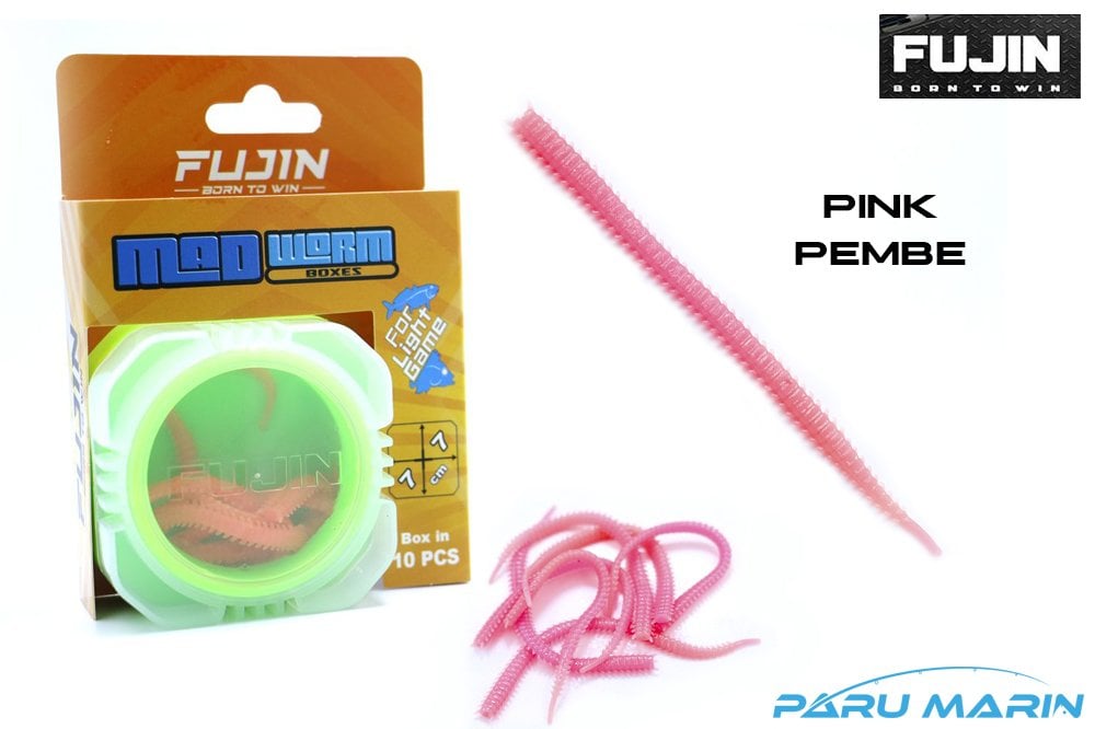 Fujin Mad Worm 9 cm LRF Silikonu Boru Kurdu Pembe