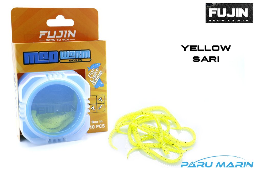 Fujin Mad Worm 9 cm LRF Silikonu Boru Kurdu Sarı