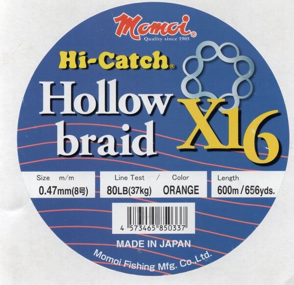 MOMOI HI-CATCH HOLLOW CORE X16 80lb (0.47mm) 600mt İp