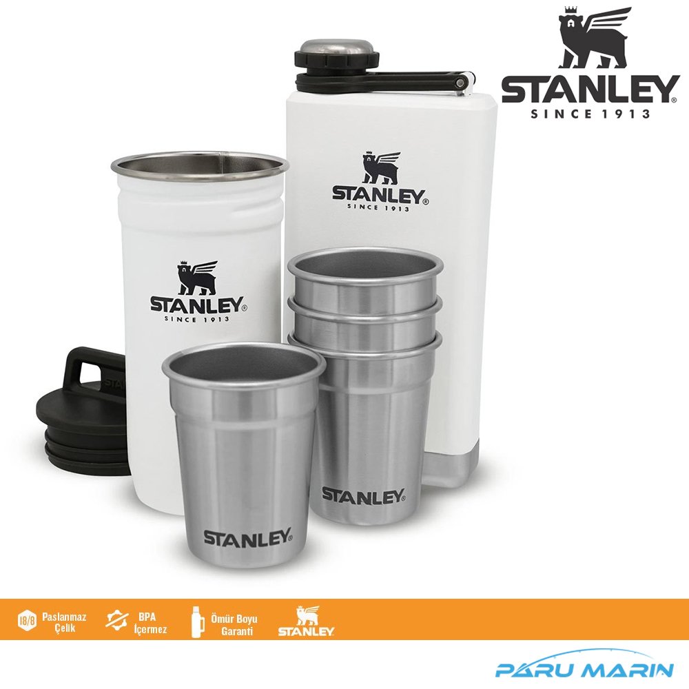 Stanley Adventure Çelik Shot Bardak ve Matara Seti BEYAZ