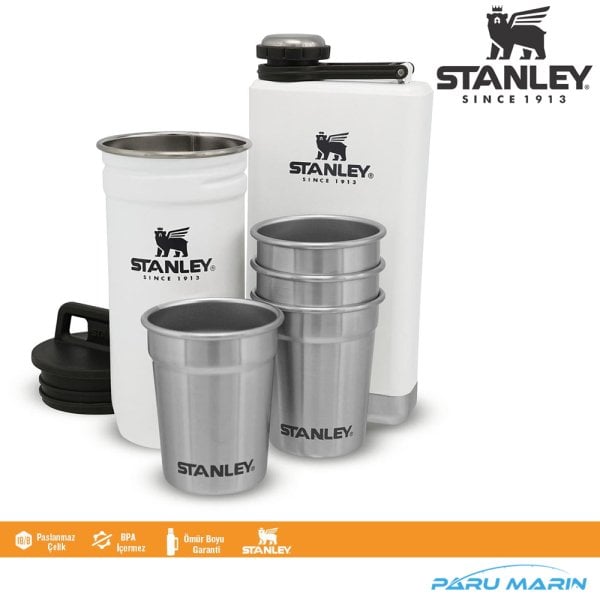 Stanley Adventure Çelik Shot Bardak ve Matara Seti BEYAZ