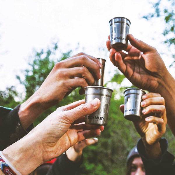 Stanley Adventure Çelik Shot Bardak ve Matara Seti BEYAZ