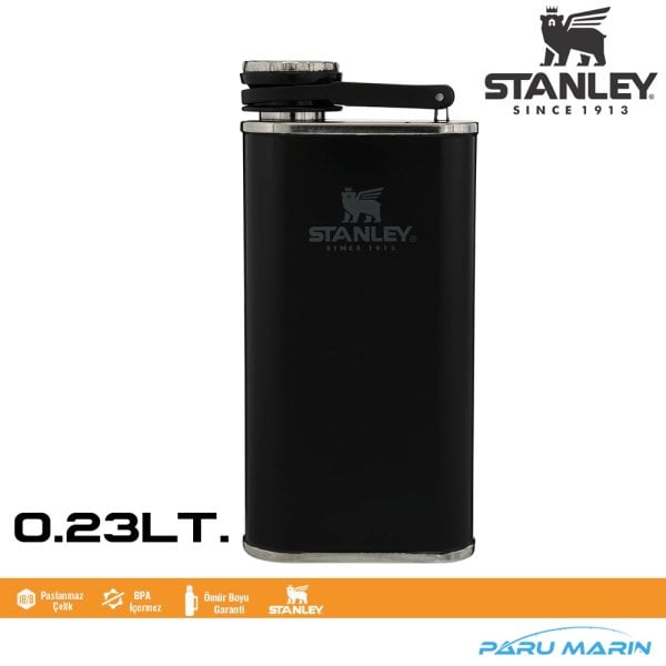 Stanley Klasik Paslanmaz Çelik Cep Matarası 0.23Lt. SİYAH