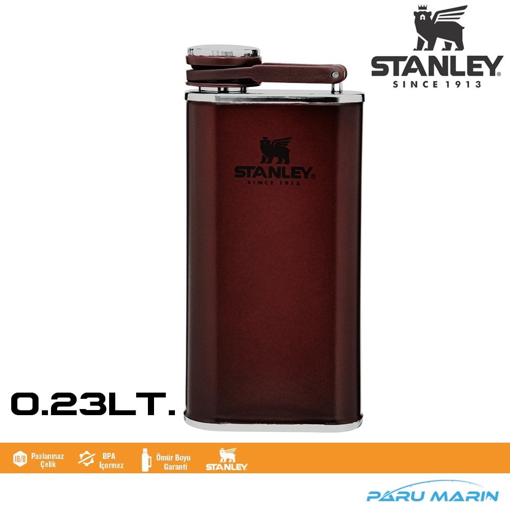 Stanley Klasik Paslanmaz Çelik Cep Matarası 0.23Lt. BORDO