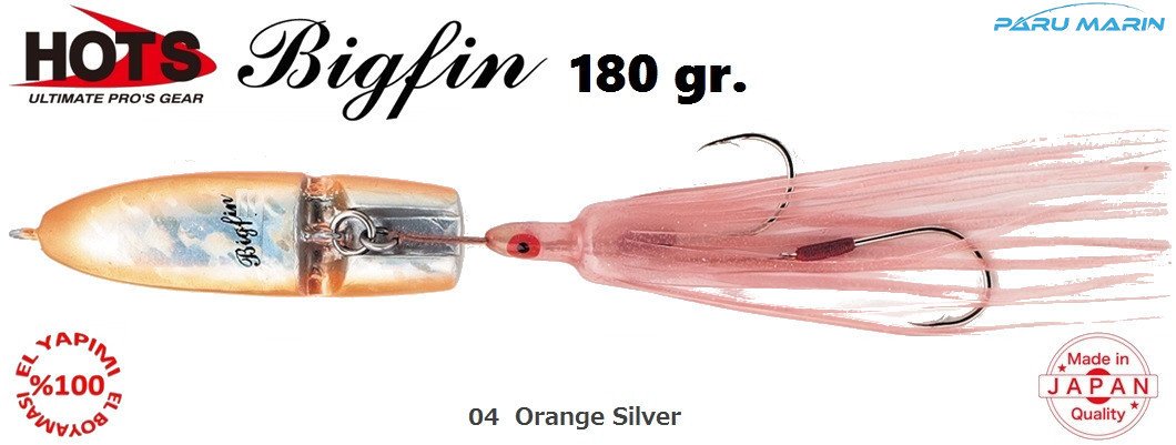 Hots Bigfin Inchiku 180gr. 	04  Orange Silver