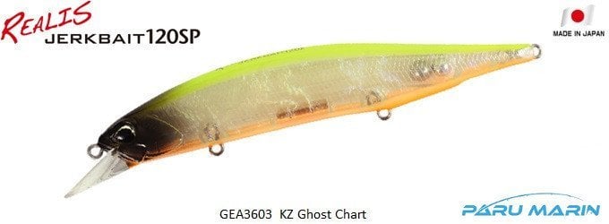 Duo Realis Jerkbait 120SP GEA3603 / KZ Ghost Chart