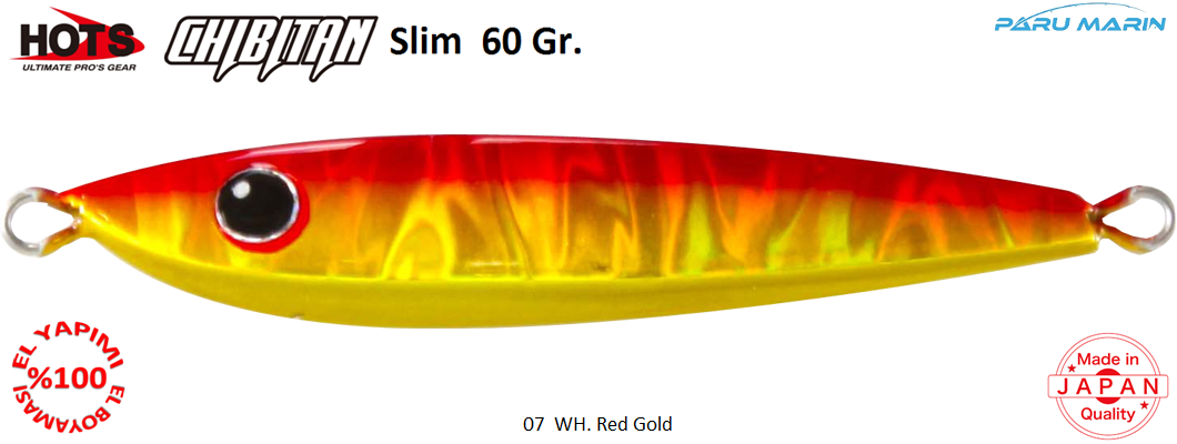 Hots Chibitan Slim Jig 60 Gr.  	07	WH. Red Gold