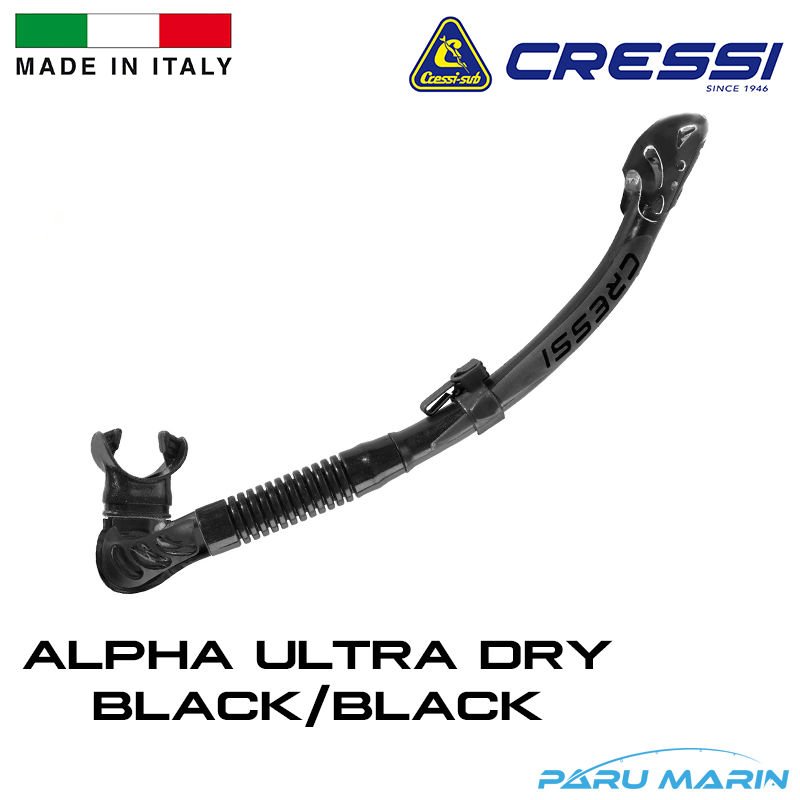 Cressi Alpha Ultra Dry Şnorkel Black / Black
