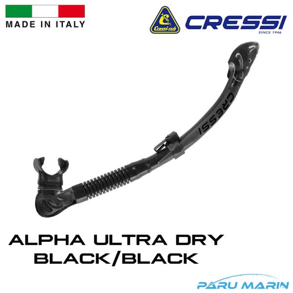 Cressi Alpha Ultra Dry Şnorkel Black / Black