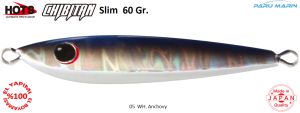 Hots Chibitan Slim Jig 60 Gr.  	05	WH. Anchovy