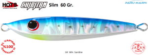 Hots Chibitan Slim Jig 60 Gr.  	04	WH. Sardine