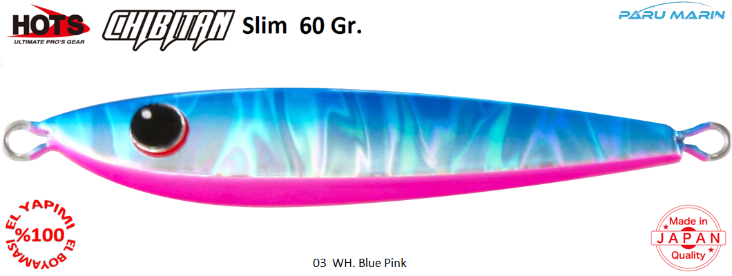 Hots Chibitan Slim Jig 60 Gr.  	03	WH. Blue Pink