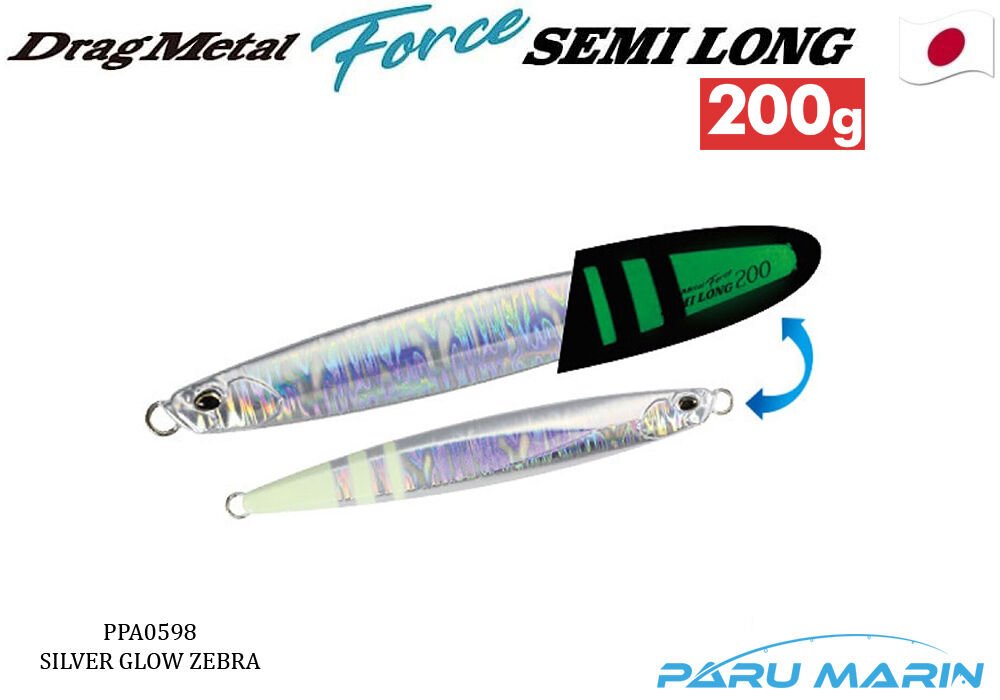 Duo Drag Metal Force Jig Semi Long 200gr. PPA0598 Silver Glow Zebra