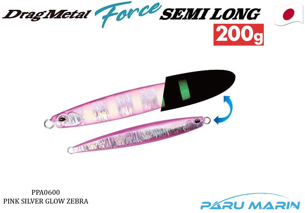 Duo Drag Metal Force Jig Semi Long 200gr. PPA0600 Pink Silver Glow Zebra