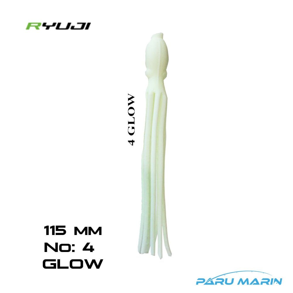 Ryuji Octopus 115 mm (4 Adet) No:4 Glow Silikon Yem