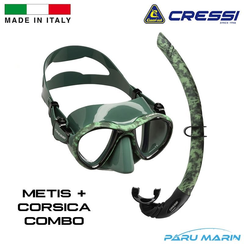 Cressi Combo Metis + Calibro Dalış Seti Green Camo
