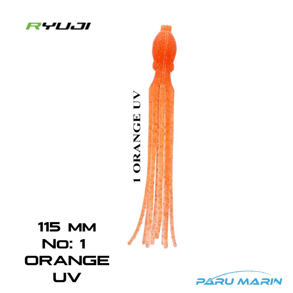 Ryuji Octopus 115 mm (4 Adet) No:1 Orange UV Silikon Yem