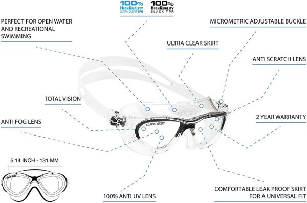 Cressi Cobra Clear / Blue Yüzücü Gözlüğü