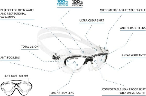 Cressi Cobra Clear / Dark Yüzücü Gözlüğü