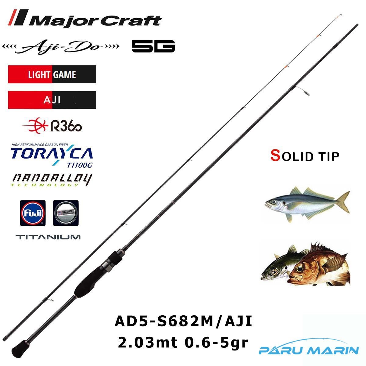 Major Craft Aji - Do AD5-S682M/AJI 203cm 0.6-5gr Lrf Kamış