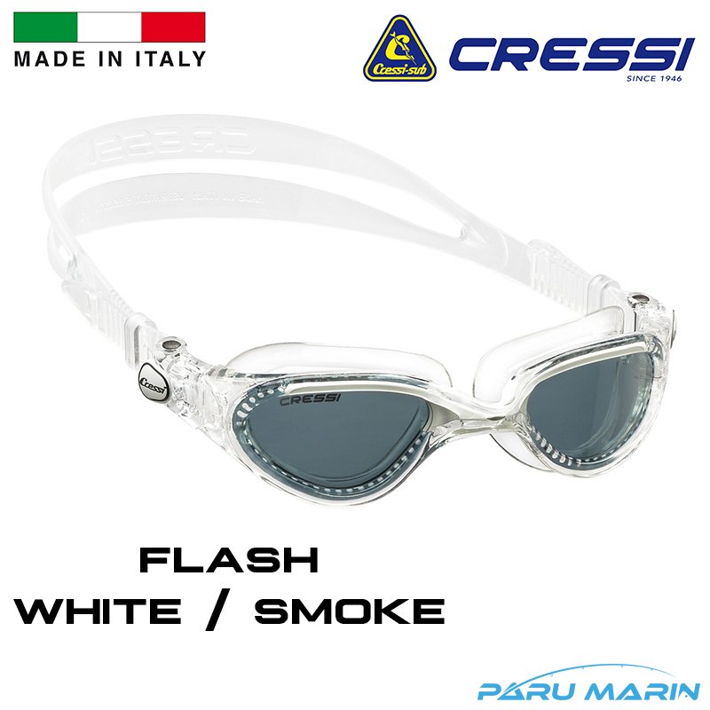 Cressi Flash White / Smoke Yüzücü Gözlüğü