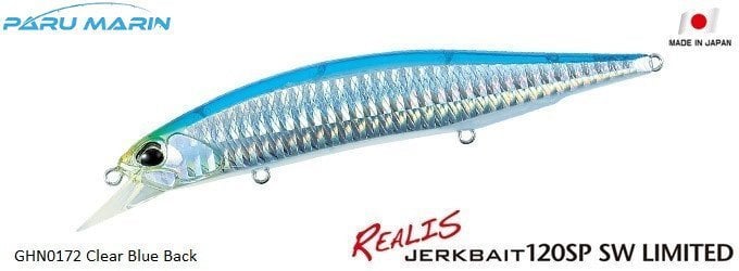 Duo Realis Jerkbait 120SP SW GHN0172 / Clear Blue Back