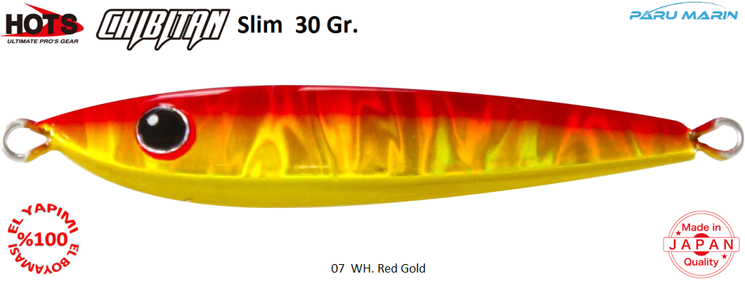Hots Chibitan Slim Jig 30 Gr.   	07	WH. Red Gold