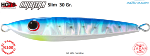 Hots Chibitan Slim Jig 30 Gr.   	04	WH. Sardine