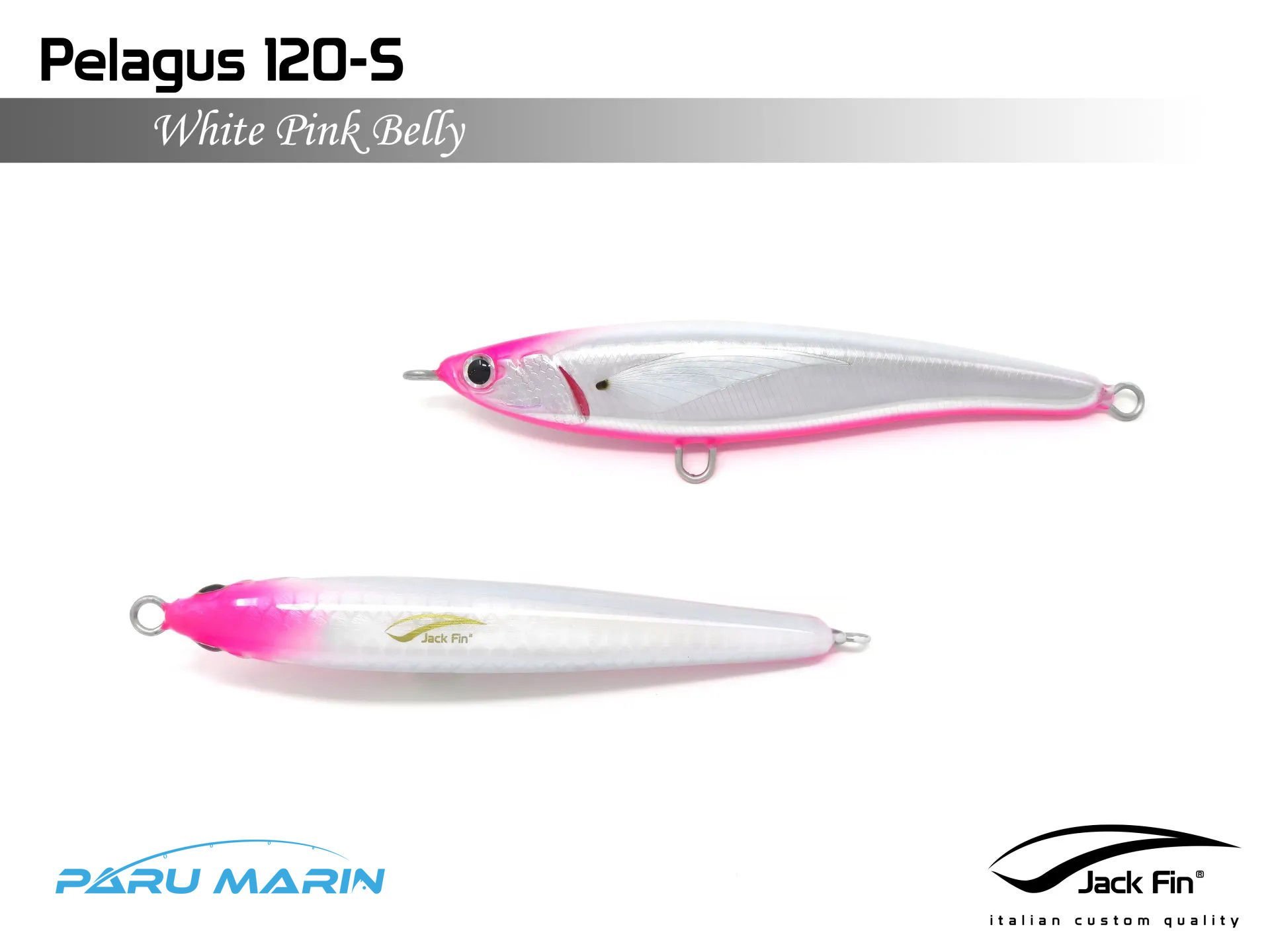 Jack Fin Pelagus 120-S Sahte Yem White Pink Belly