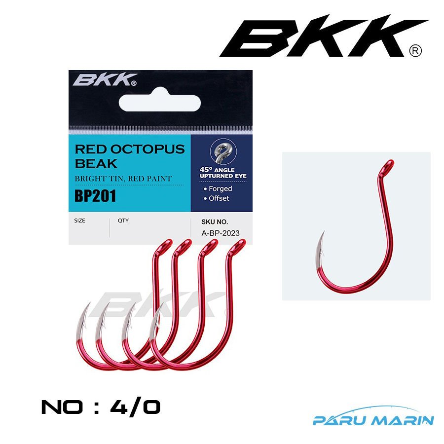 BKK Red Octopus Beak 4/0 , 5 adet Tekli İiğne