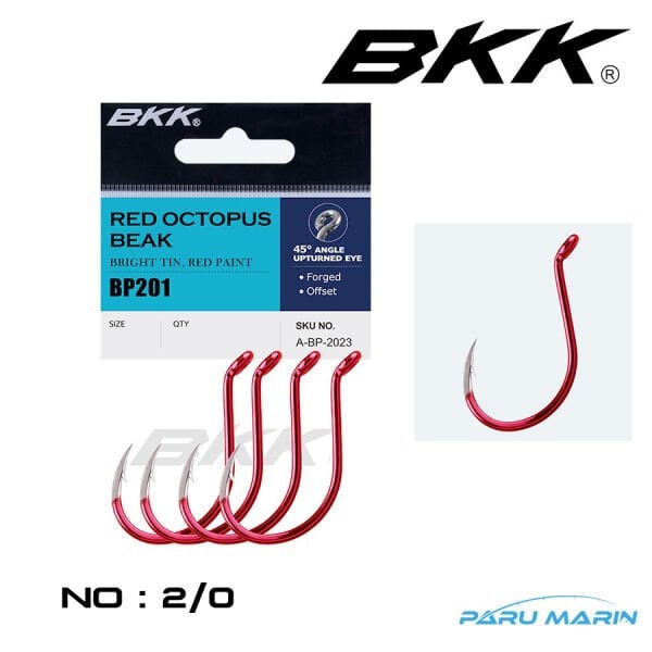 BKK Red Octopus Beak 2/0 , 6 adet Tekli İiğne