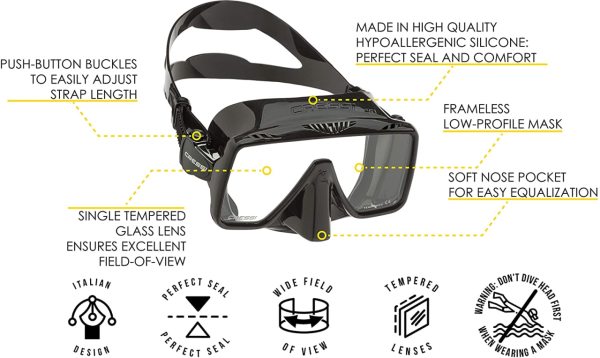 Cressi SF 1 Black Dalış Maskesi