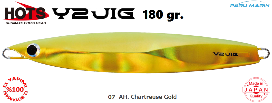 Hots Y2 Jig 180gr.	07  AH. Chartreuse Gold