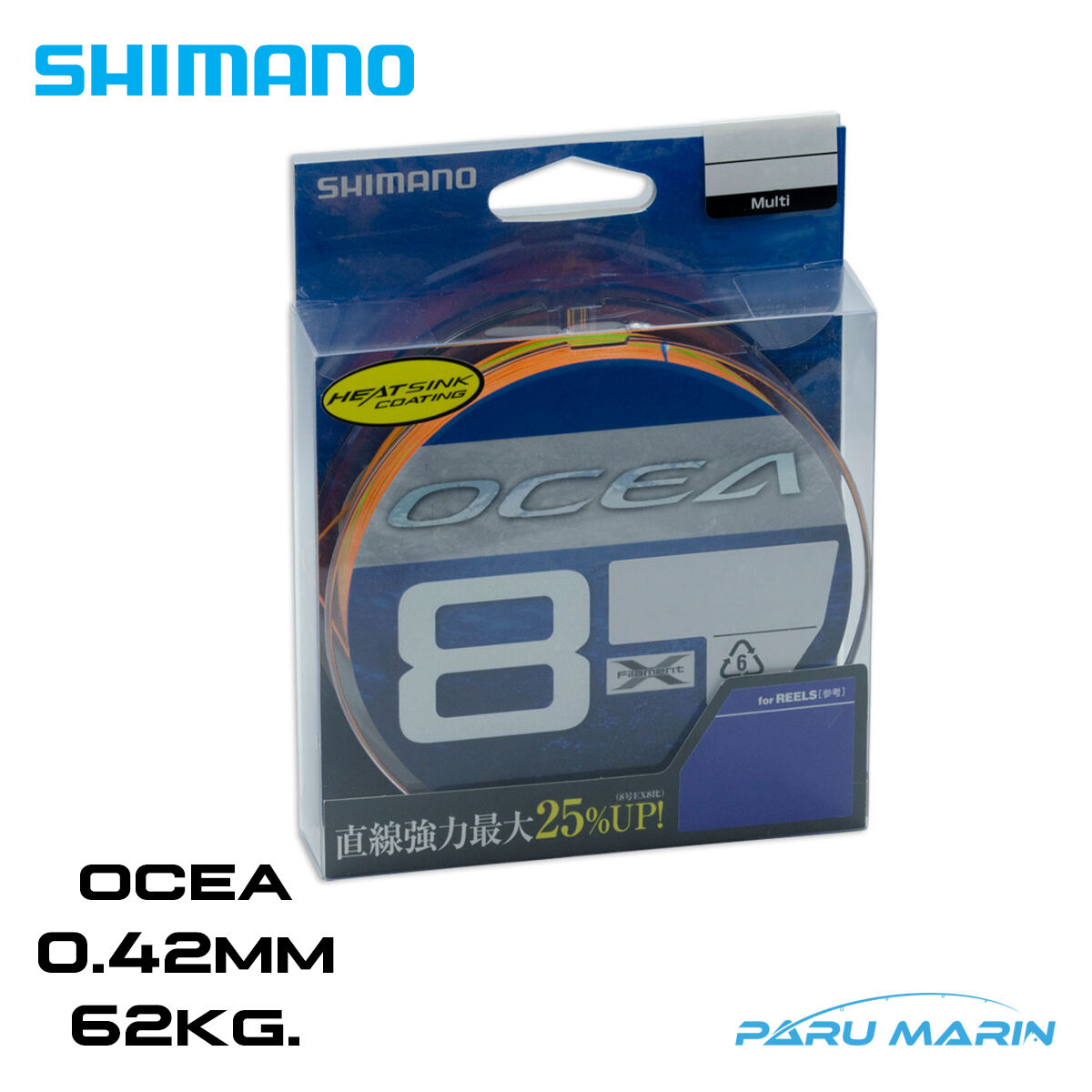 Shimano Ocea Braid 8X İp Misina PE 8.0 0.42mm 62kg. 400mt. Multi
