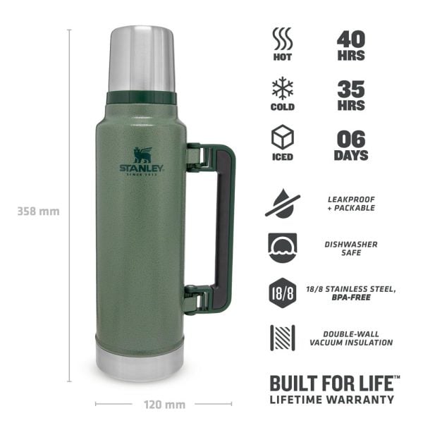 Stanley Legendary Klasik Vakumlu Paslanmaz Çelik Termos 1.4LT. YEŞİL