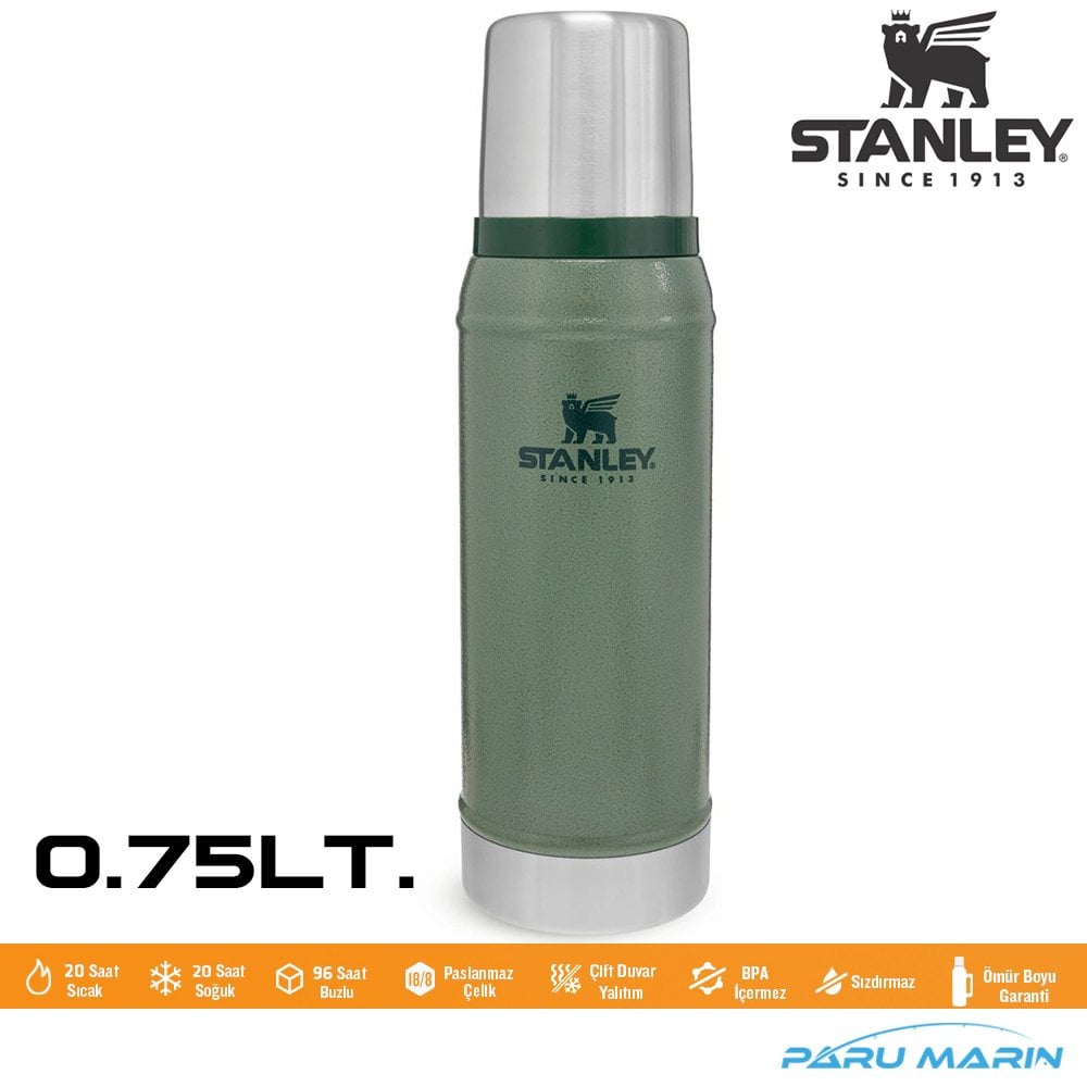 Stanley Legendary Klasik Vakumlu Paslanmaz Çelik Termos 0.75LT. YEŞİL