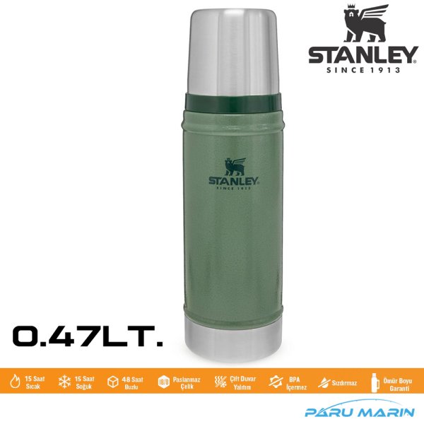 Stanley Legendary Klasik Vakumlu Paslanmaz Çelik Termos 0.47LT. YEŞİL