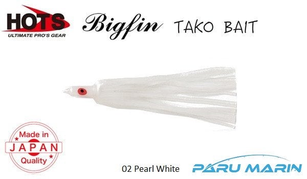 Hots Bigfin Taco Bait Silikon Ahtapot 115mm  02 Pearl White