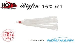 Hots Bigfin Taco Bait Silikon Ahtapot 115mm  02 Pearl White