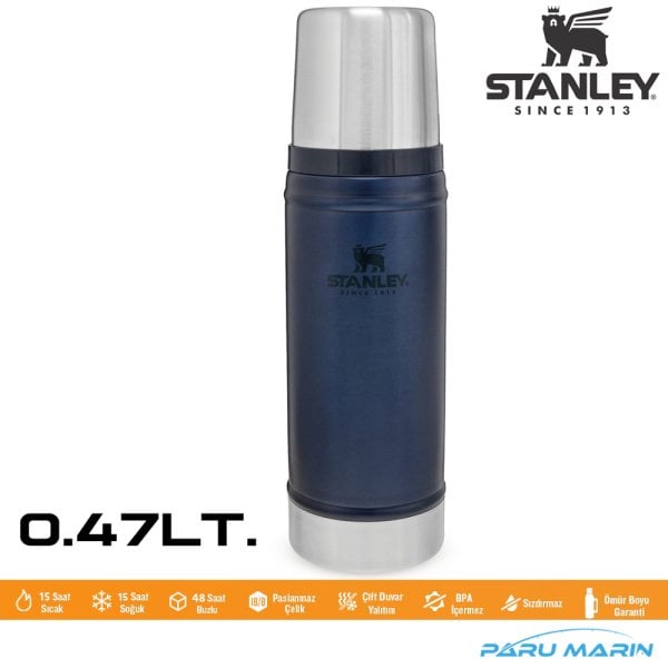 Stanley Legendary Klasik Vakumlu Paslanmaz Çelik Termos 0.47LT. LACİVERT