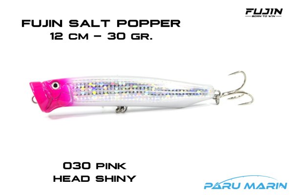 Fujin Salt Popper SP120SW Sahte Balık, 030 Pink Head Shiny