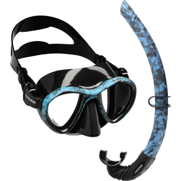 Cressi Combo Metis + Calibro Dalış Seti Blue Camo