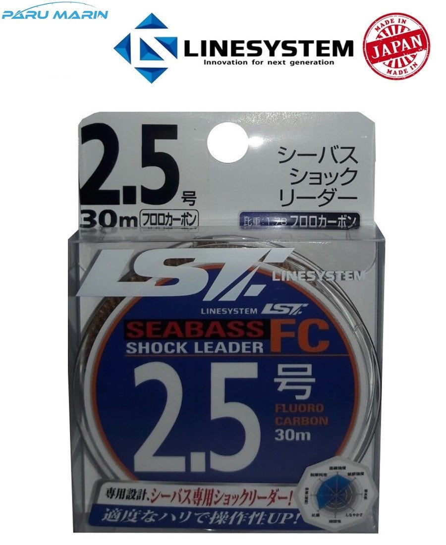 Linesystem Seabass Shock Leader FC 2.5.   0,26mm.  12Lb.  5,40kg. 30mt.