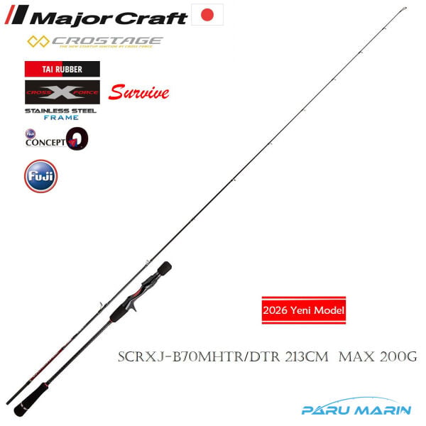 Major Craft New Crostage SCRXJ-B70MHTR/DTR Tai Rubber Kamış 213cm Max 200gr.