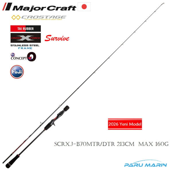 Major Craft New Crostage SCRXJ-B70MTR/DTR Tai Rubber Kamış 213cm Max 160gr.